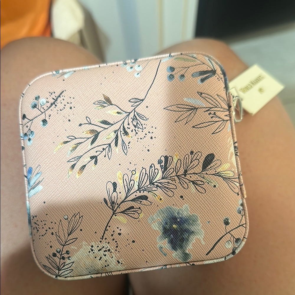 Floral Print Square Pouch